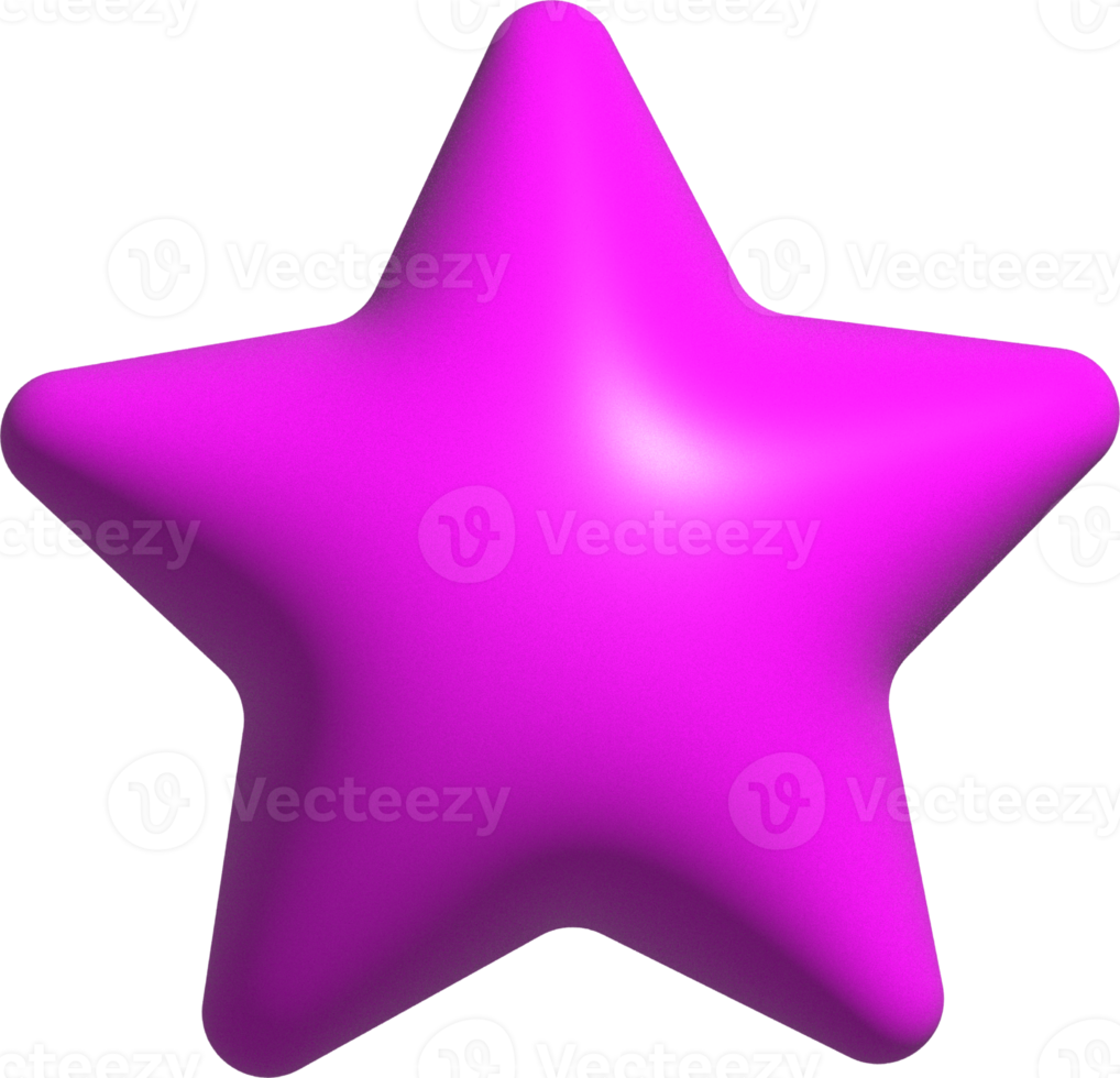 cute 3D colorful star shape decoration png