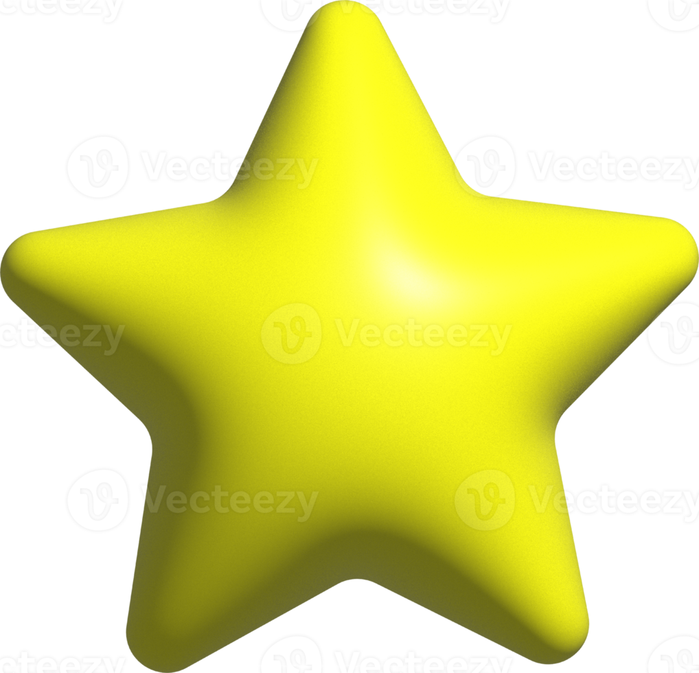 cute 3D colorful star shape decoration png