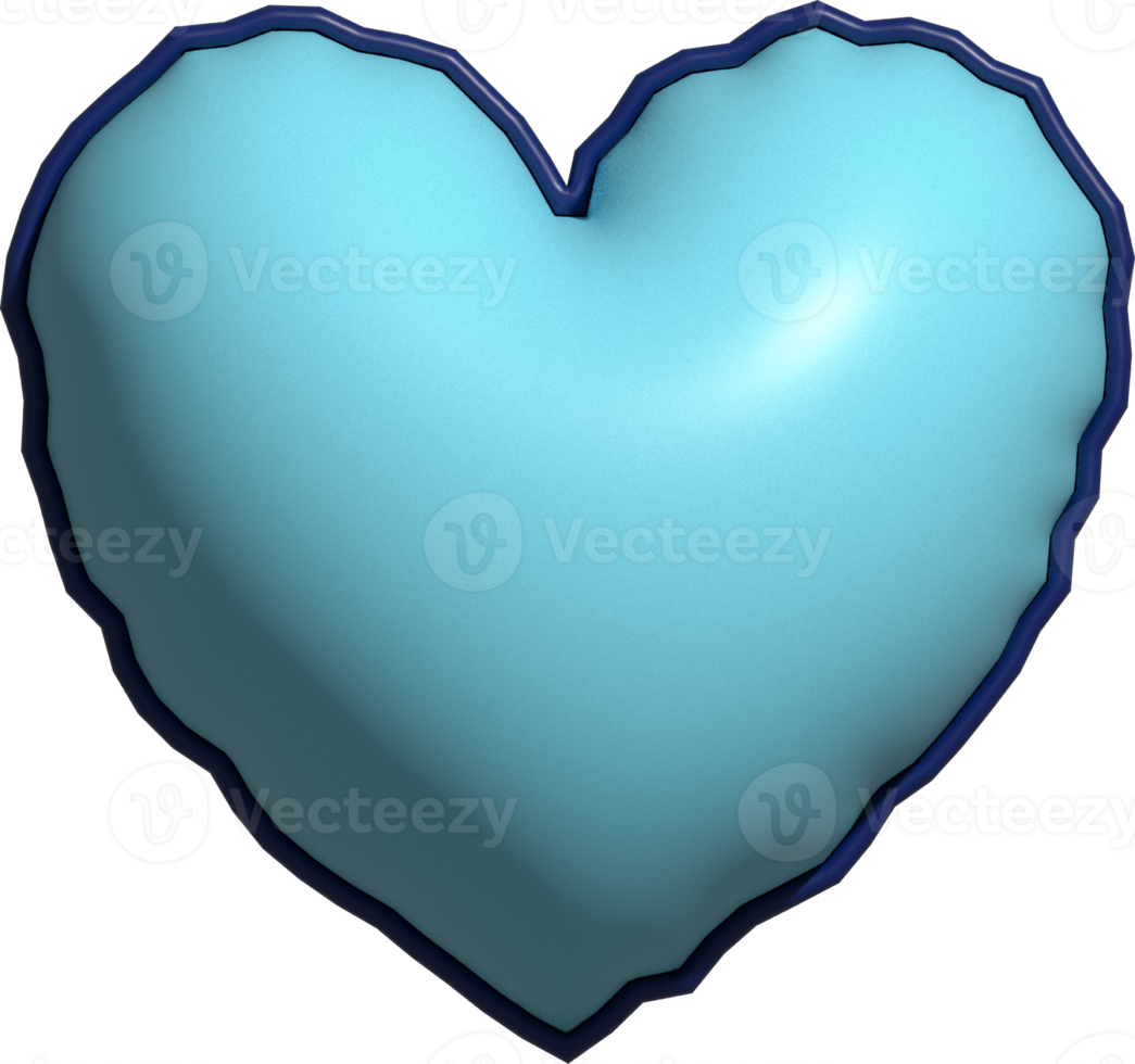 cute 3D heart shape decoration png