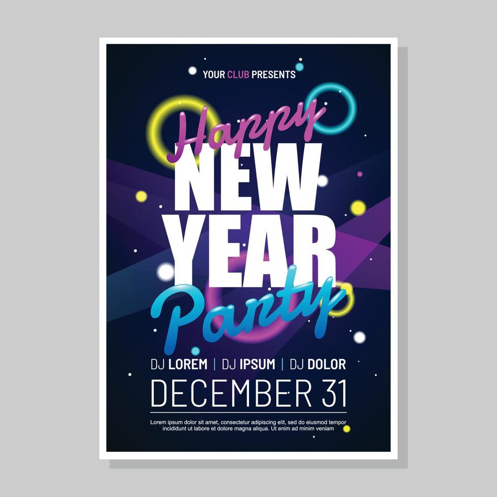 cartel de fiesta de año nuevo vector