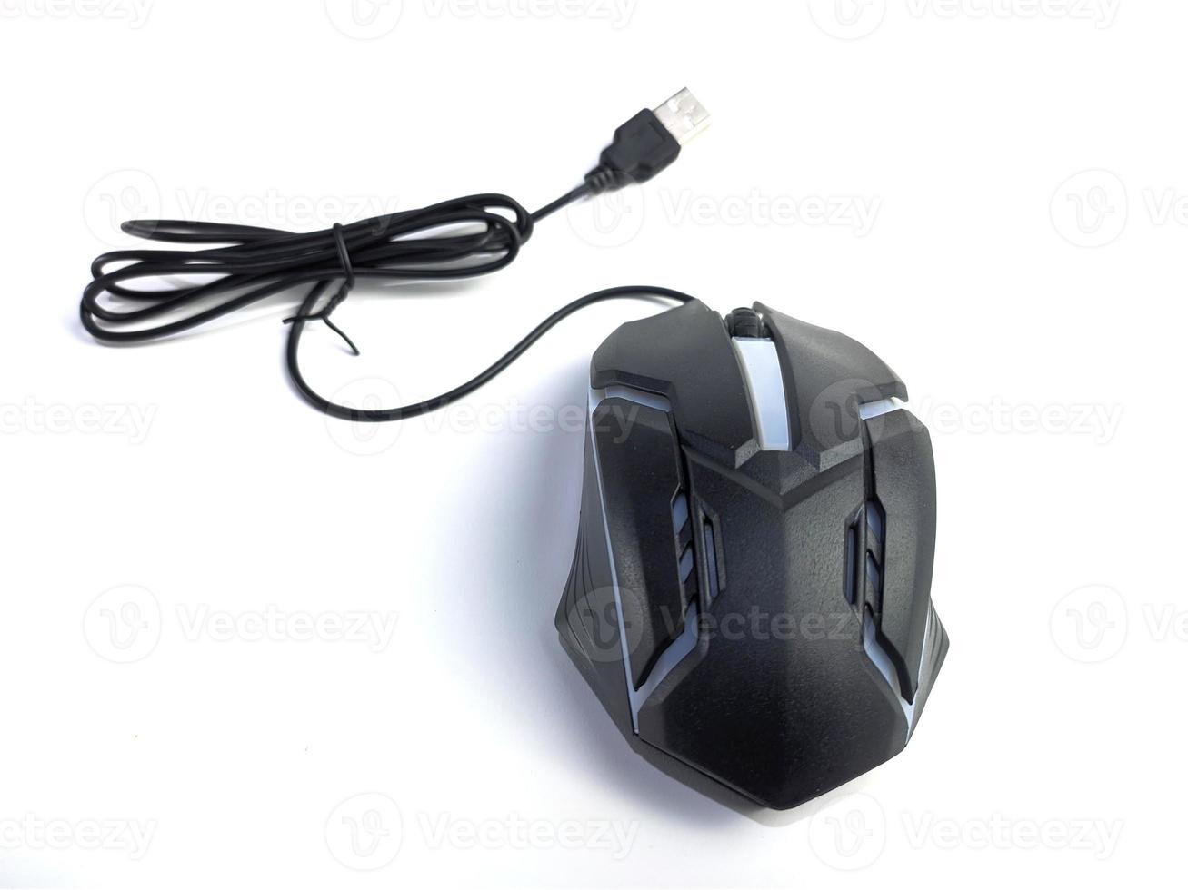 Modern computer mouse isolated on white background photo