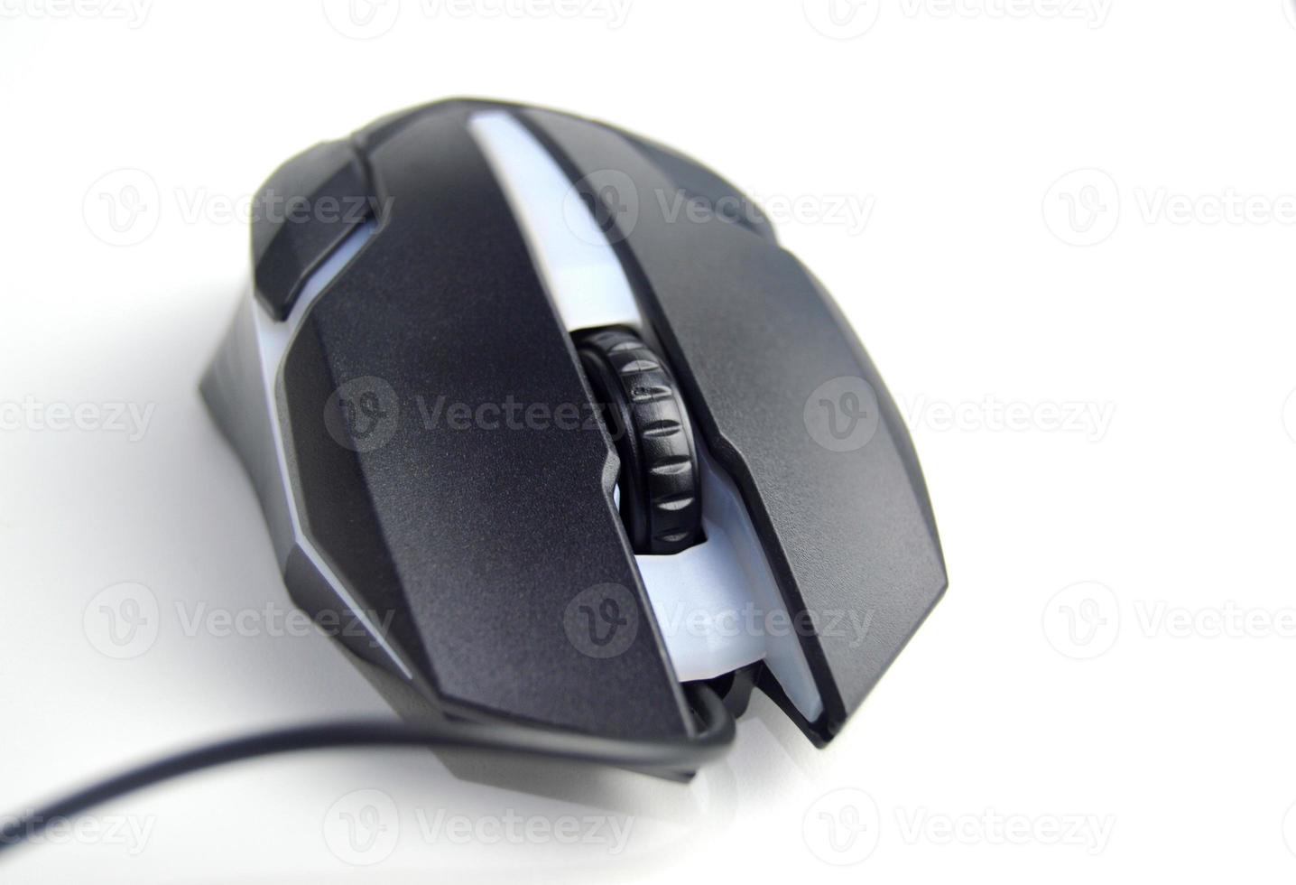 Modern computer mouse isolated on white background photo