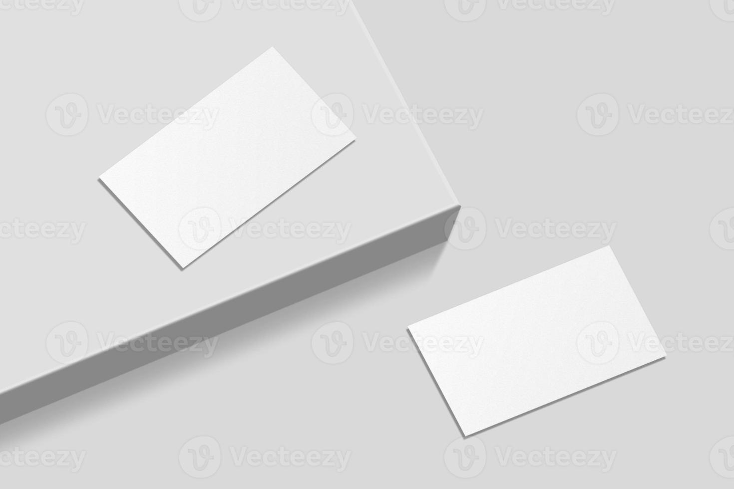 Realistic blank business card illustration for mockup. 3D Render. photo