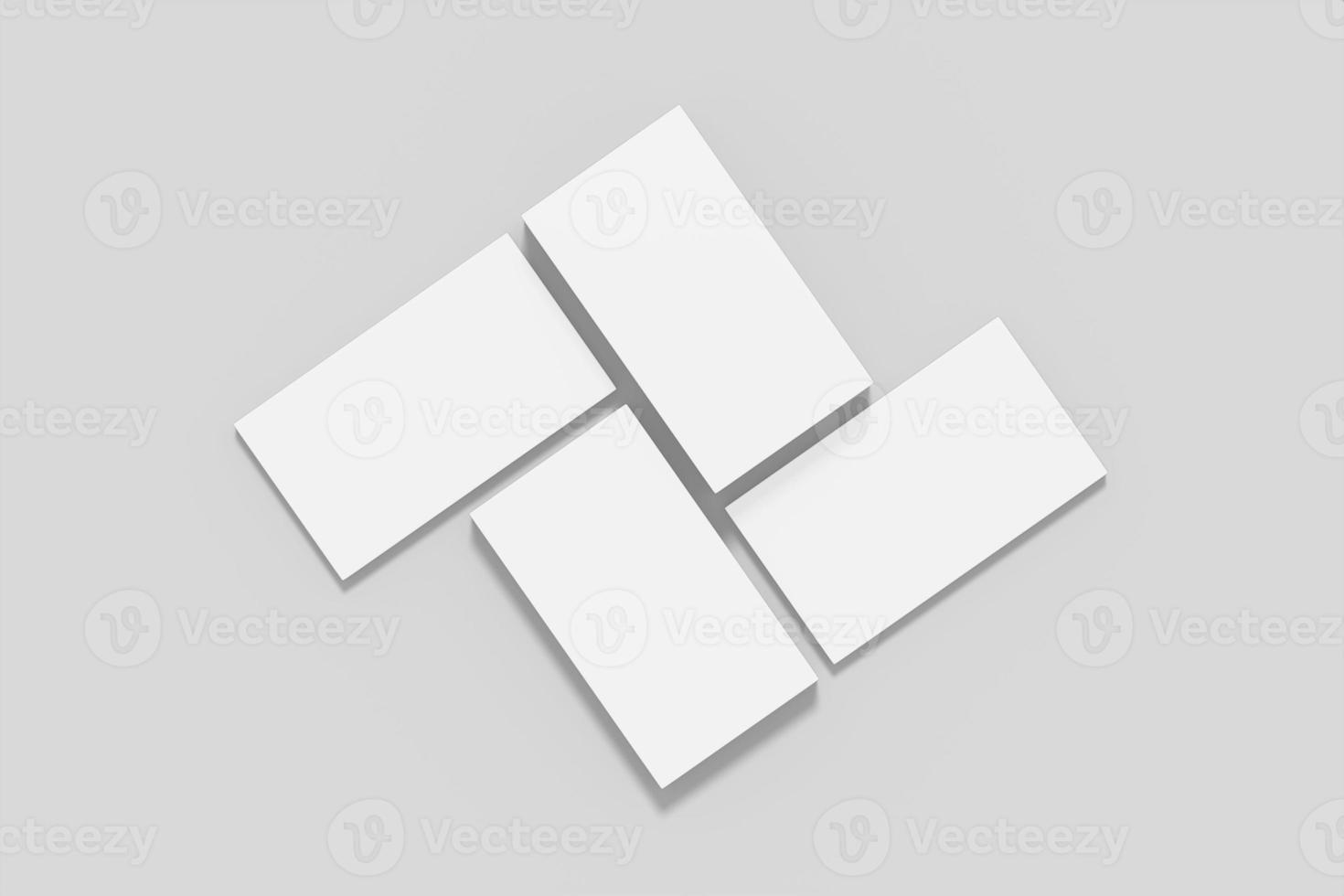 Realistic blank business card illustration for mockup. 3D Render. photo