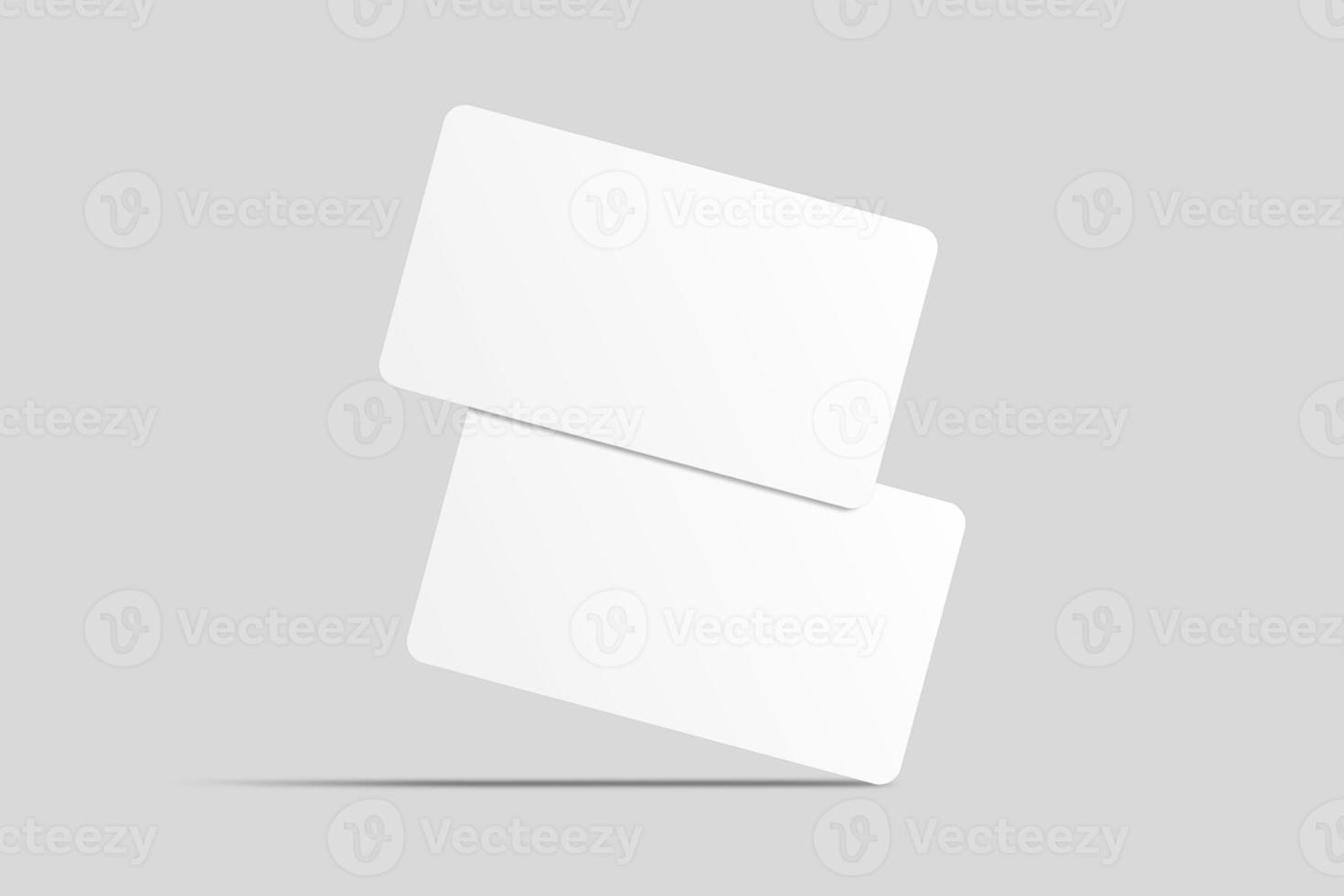 Realistic blank floating business card illustration for mockup. 3D Render. photo
