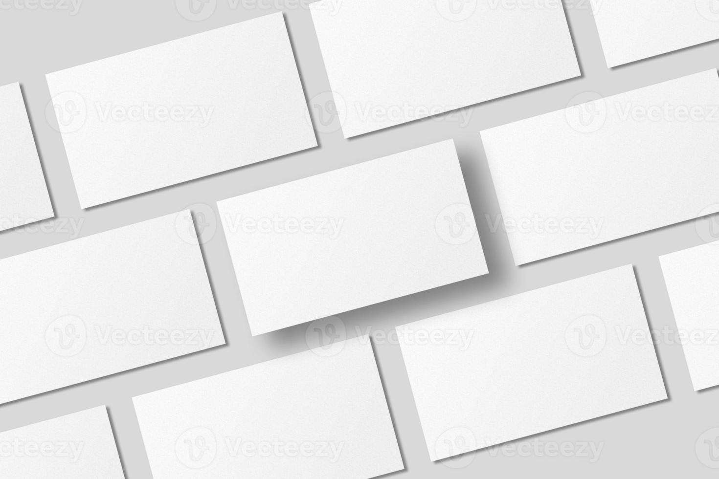 ilustración de tarjeta de visita flotante en blanco realista para maqueta. procesamiento 3d foto