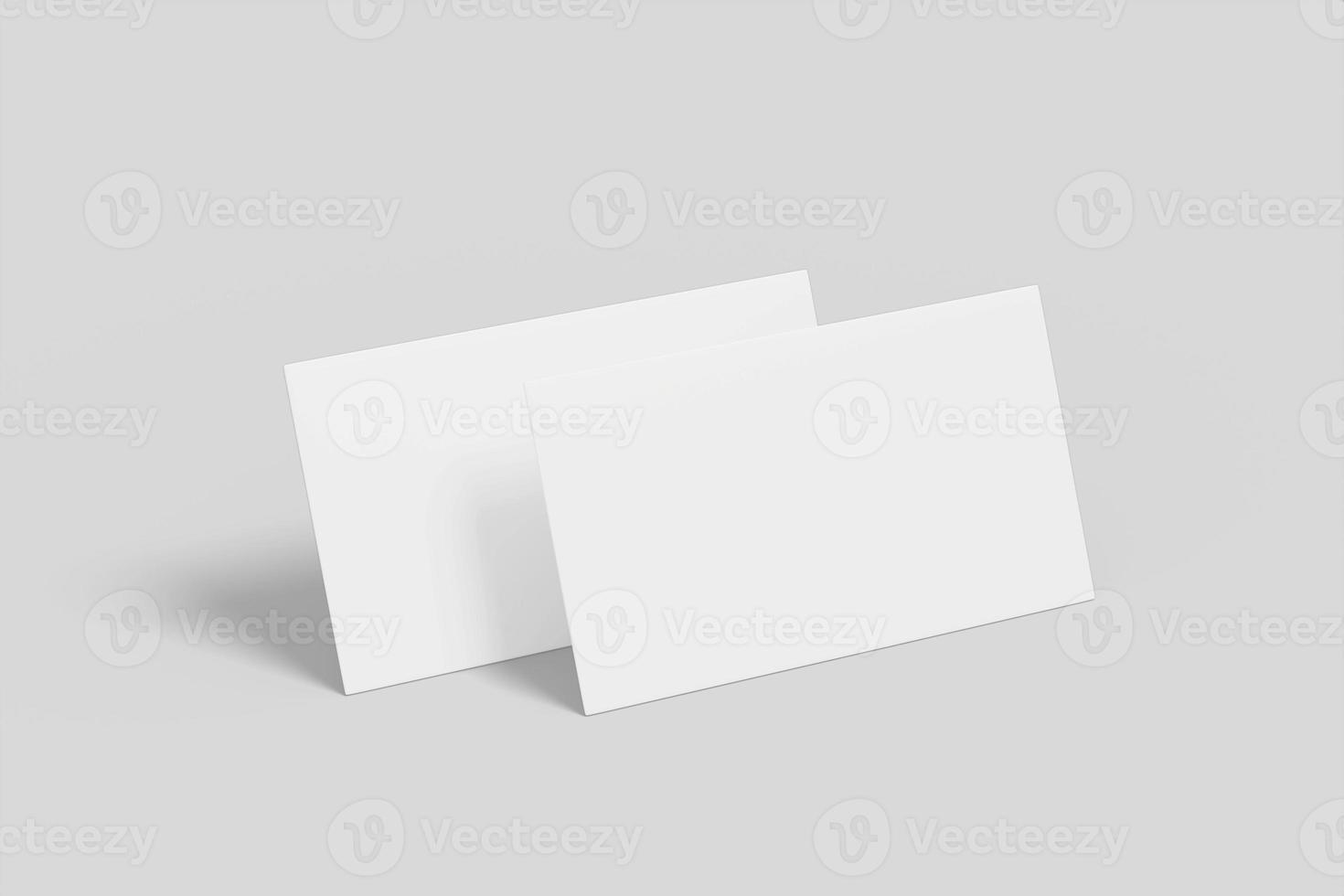 Realistic blank business card illustration for mockup. 3D Render. photo