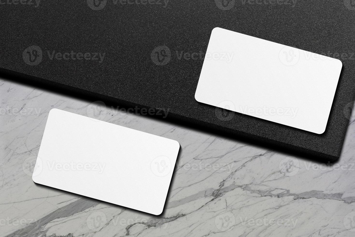 Realistic blank business card illustration for mockup. 3D Render. photo