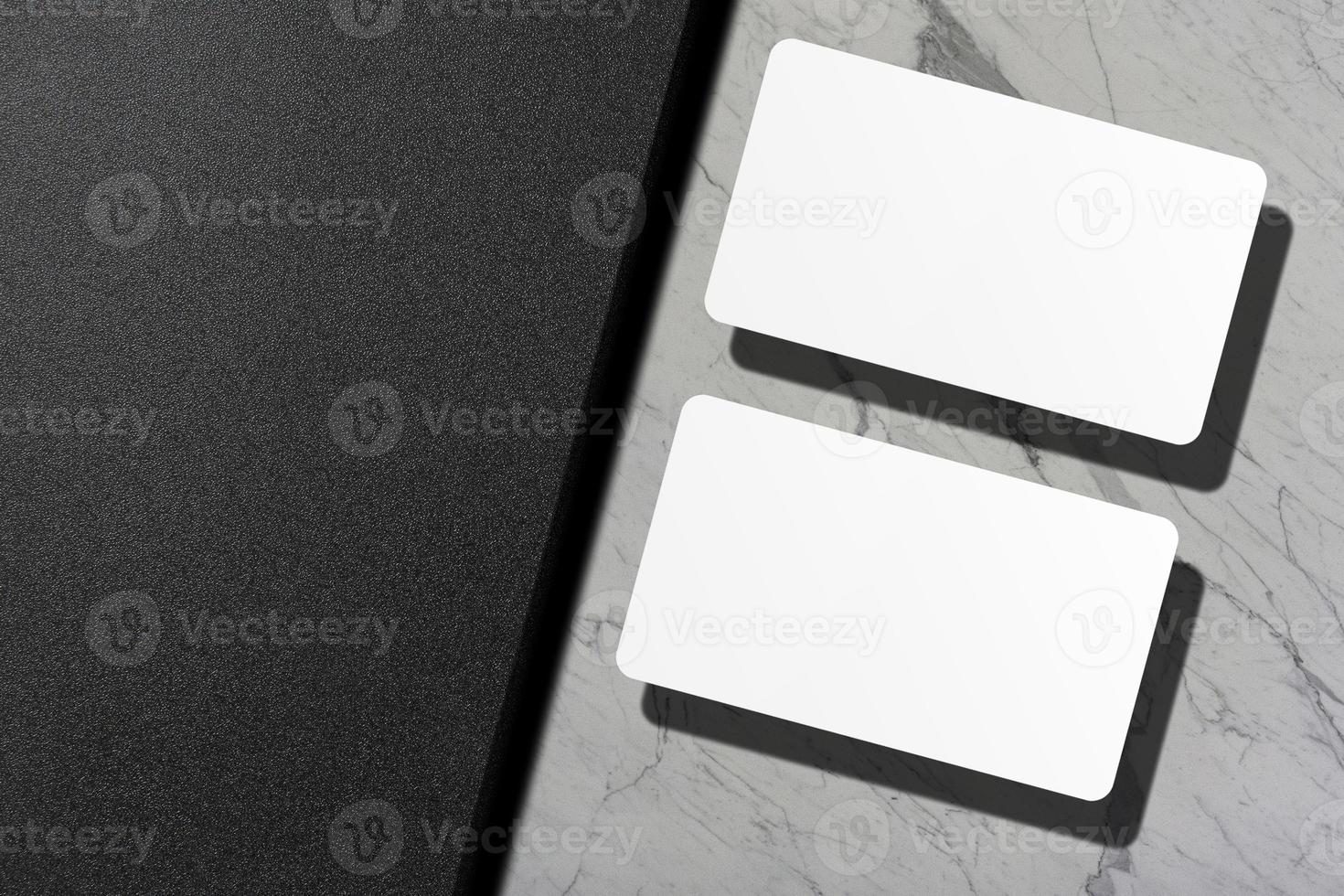 Realistic blank business card illustration for mockup. 3D Render. photo