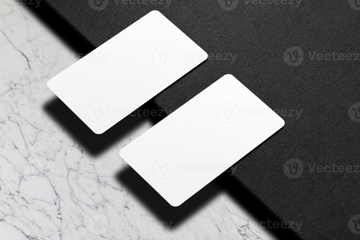 Realistic blank business card illustration for mockup. 3D Render. photo