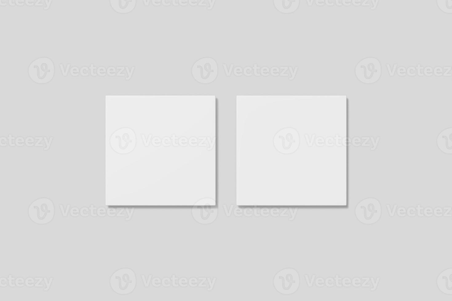 Realistic blank square business card illustration for mockup. 3D Render. photo