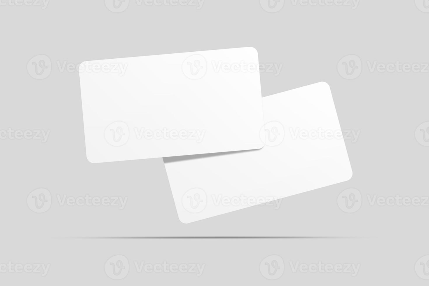 Realistic blank floating business card illustration for mockup. 3D Render. photo