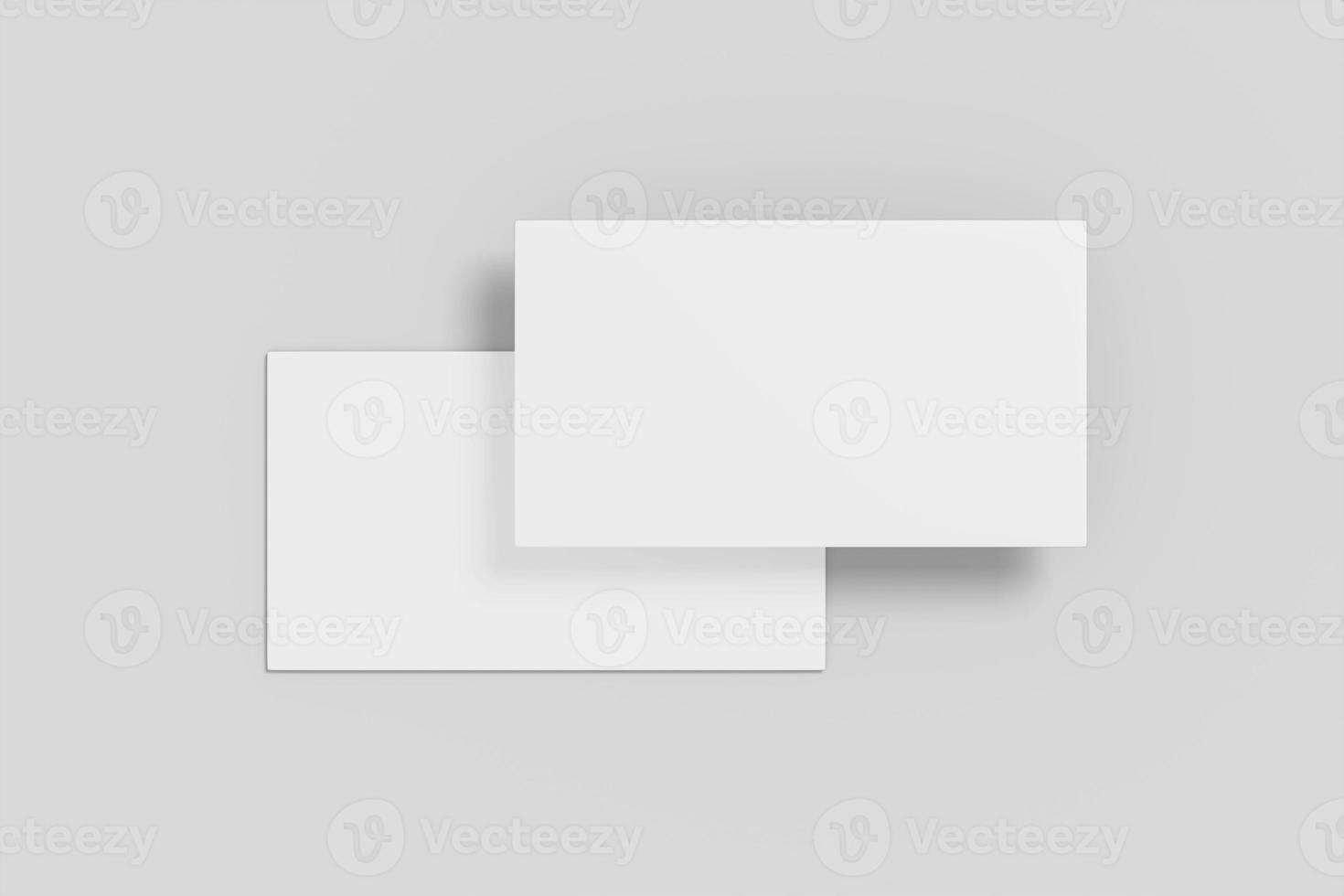 ilustración de tarjeta de visita flotante en blanco realista para maqueta. procesamiento 3d foto