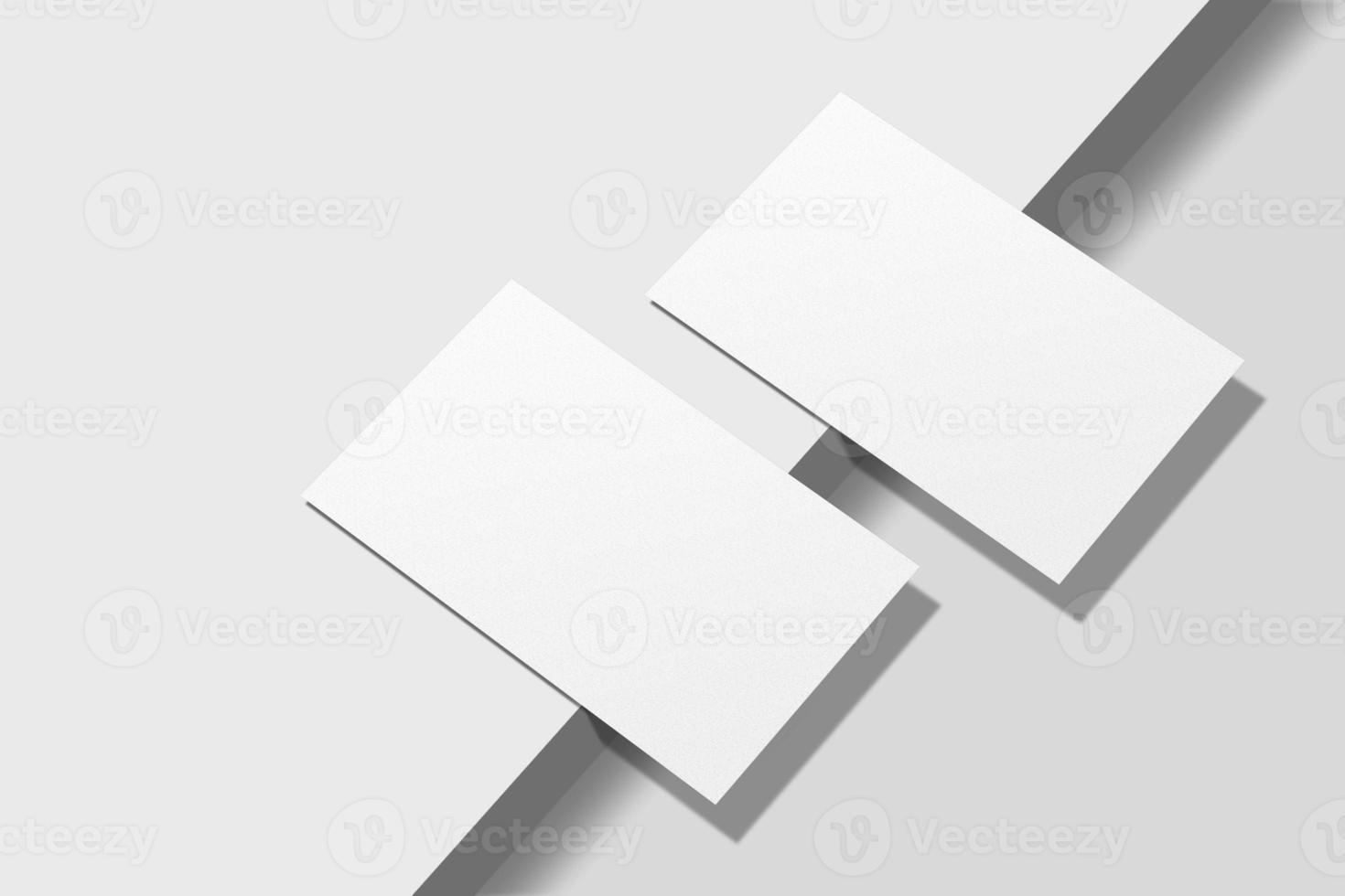 Realistic blank business card illustration for mockup. 3D Render. photo