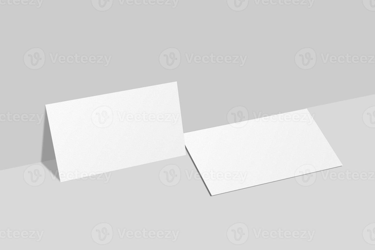 Realistic blank business card illustration for mockup. 3D Render. photo