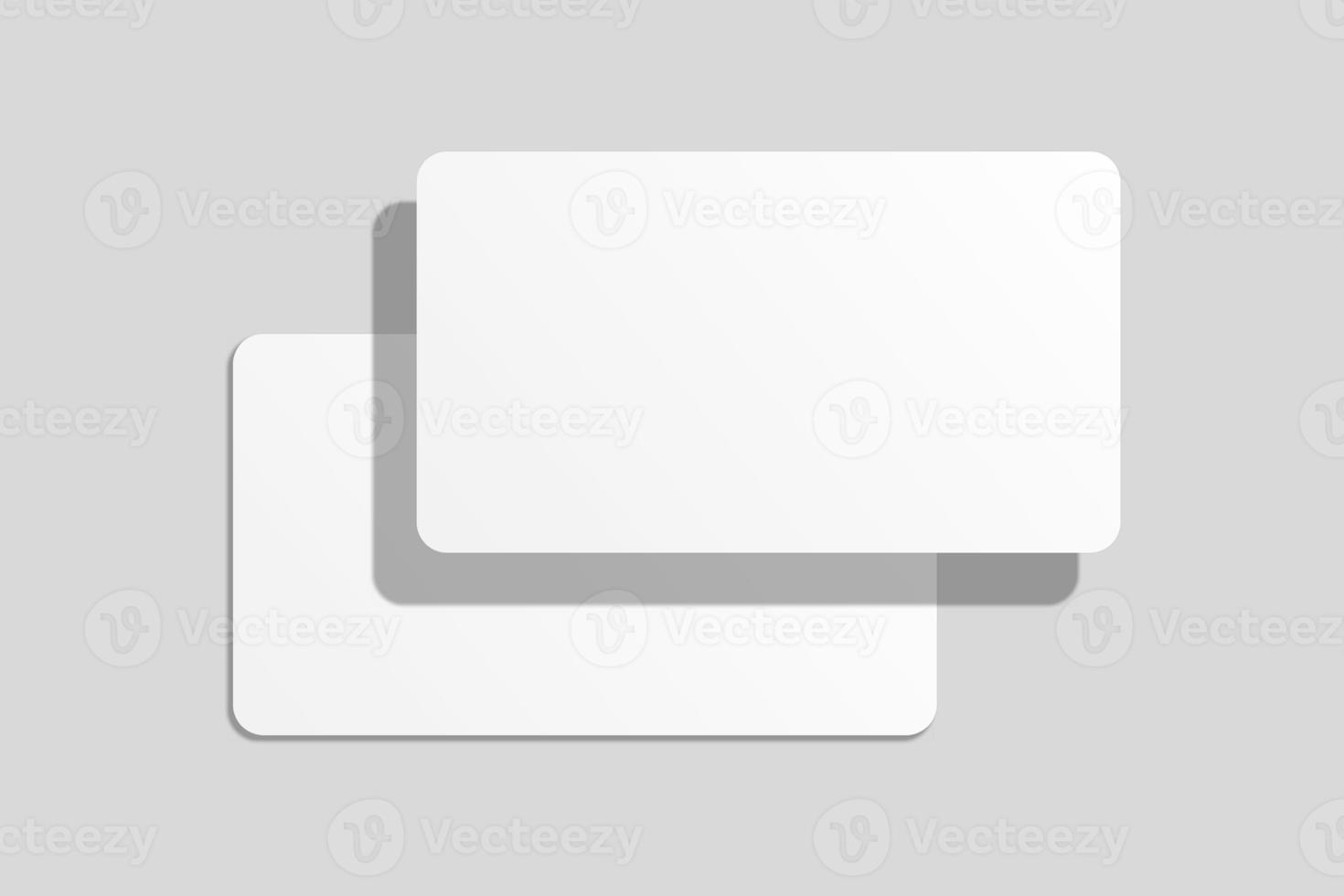 Realistic blank floating business card illustration for mockup. 3D Render. photo