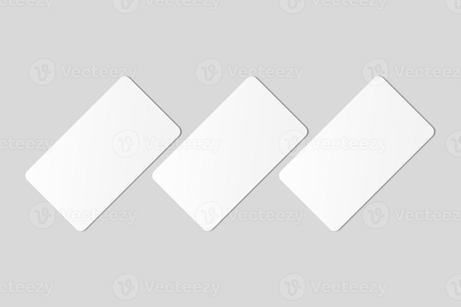 Realistic blank business card illustration for mockup. 3D Render. photo