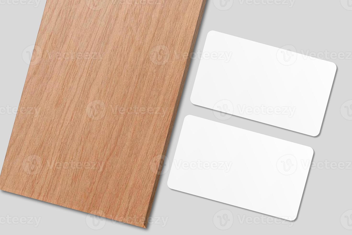 Realistic blank business card illustration for mockup. 3D Render. photo