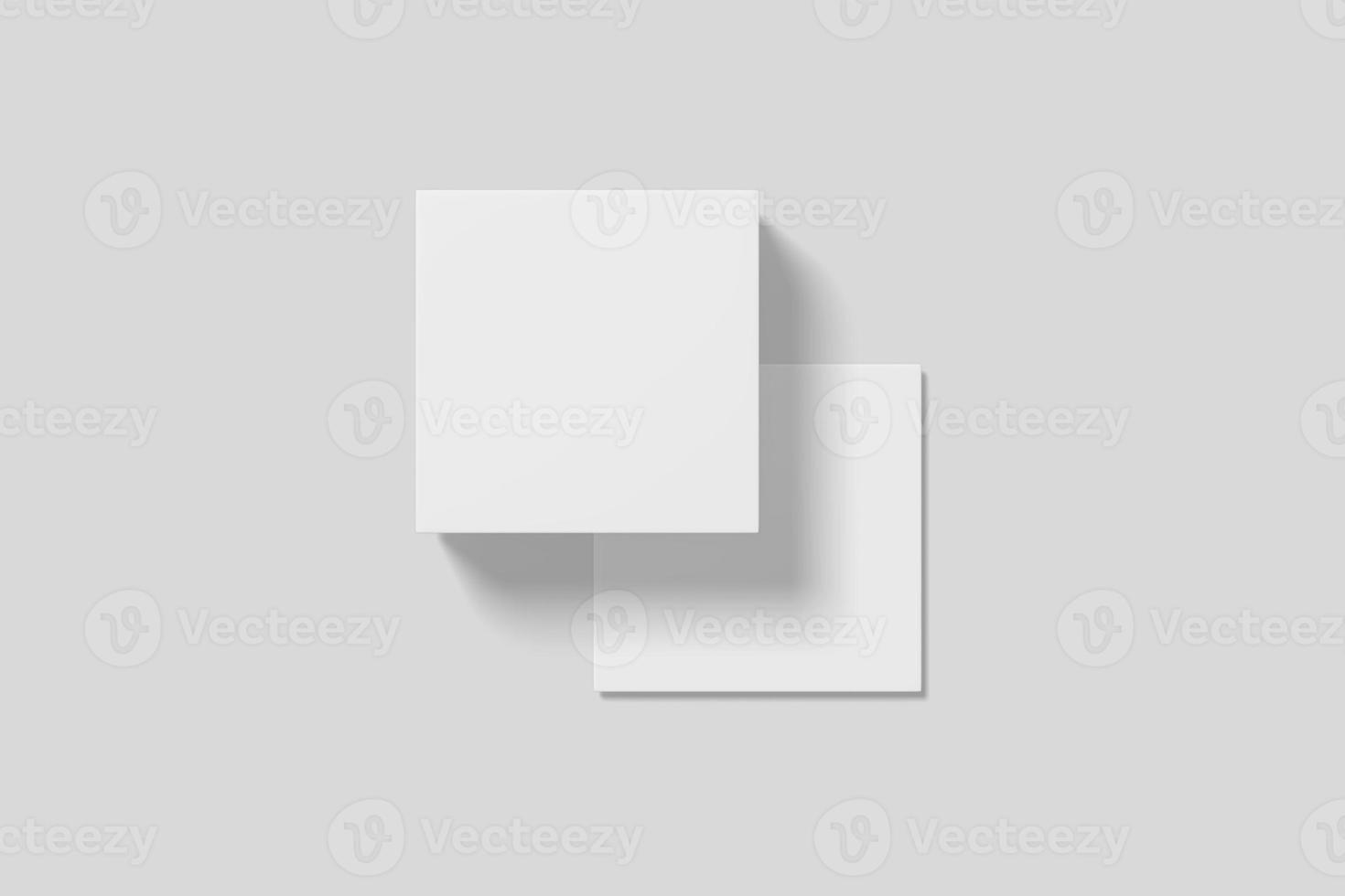 Realistic blank square business card illustration for mockup. 3D Render. photo