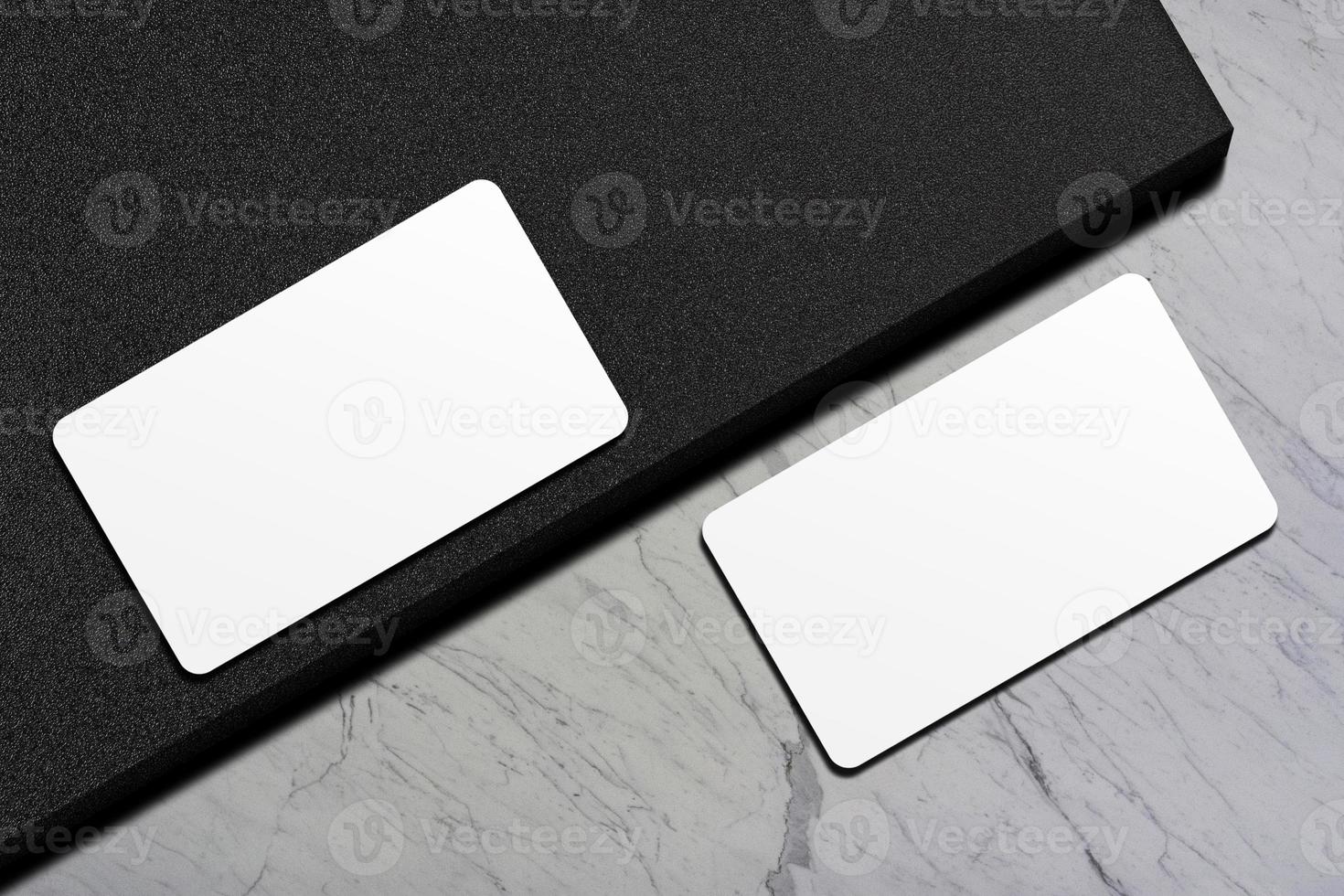 Realistic blank business card illustration for mockup. 3D Render. photo