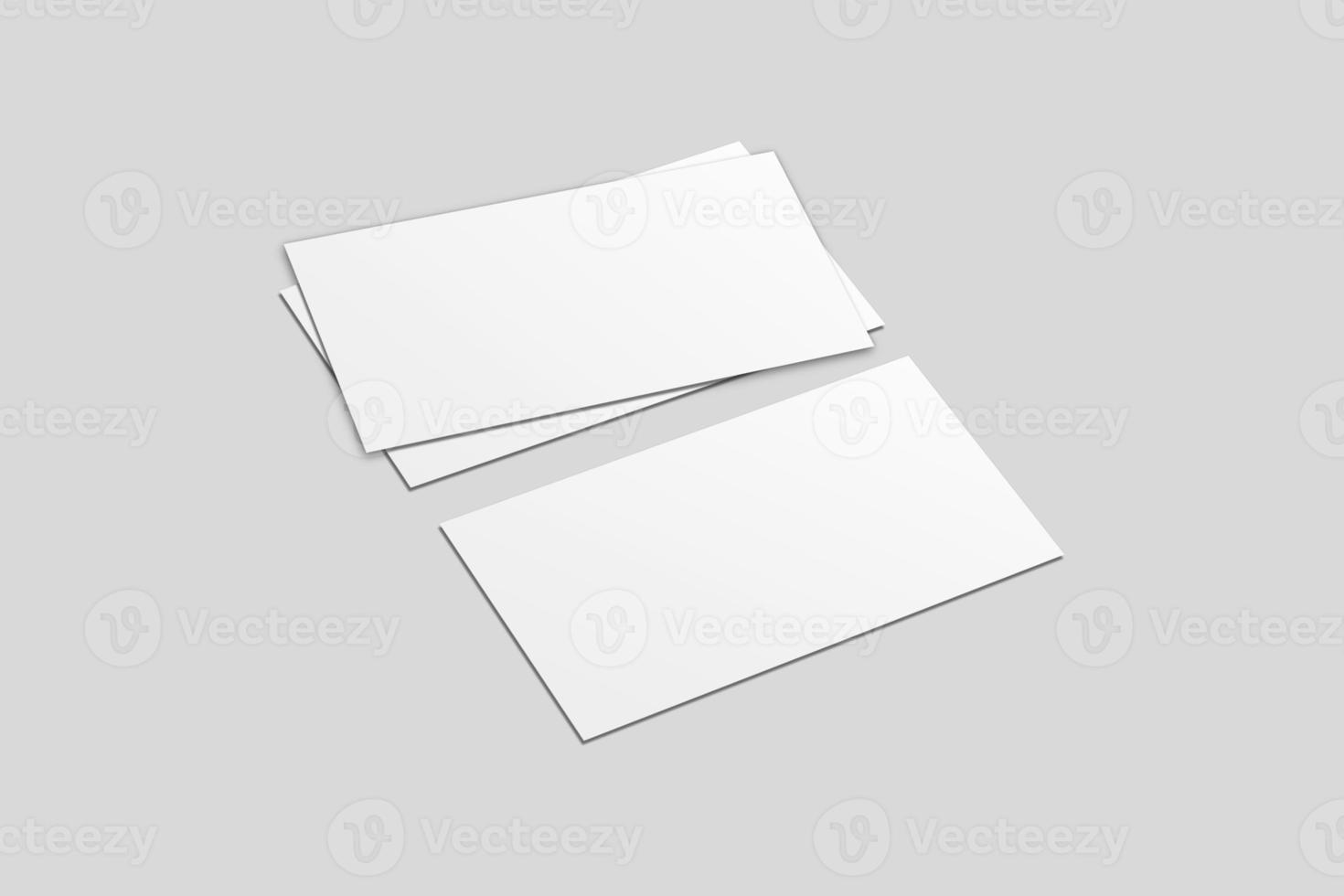 Realistic blank business card illustration for mockup. 3D Render. photo