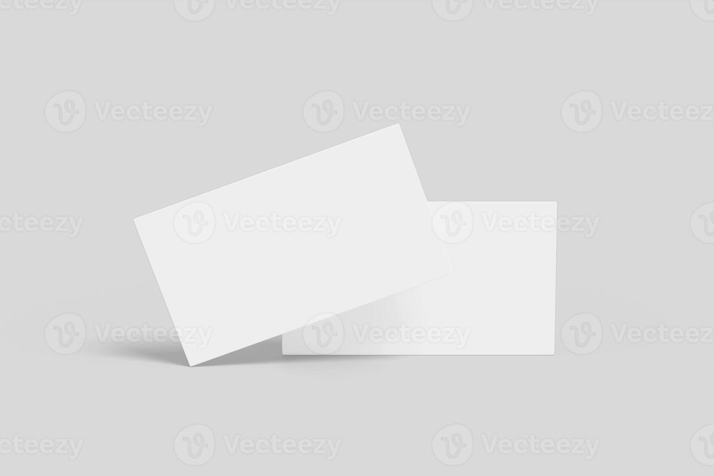 Realistic blank floating business card illustration for mockup. 3D Render. photo