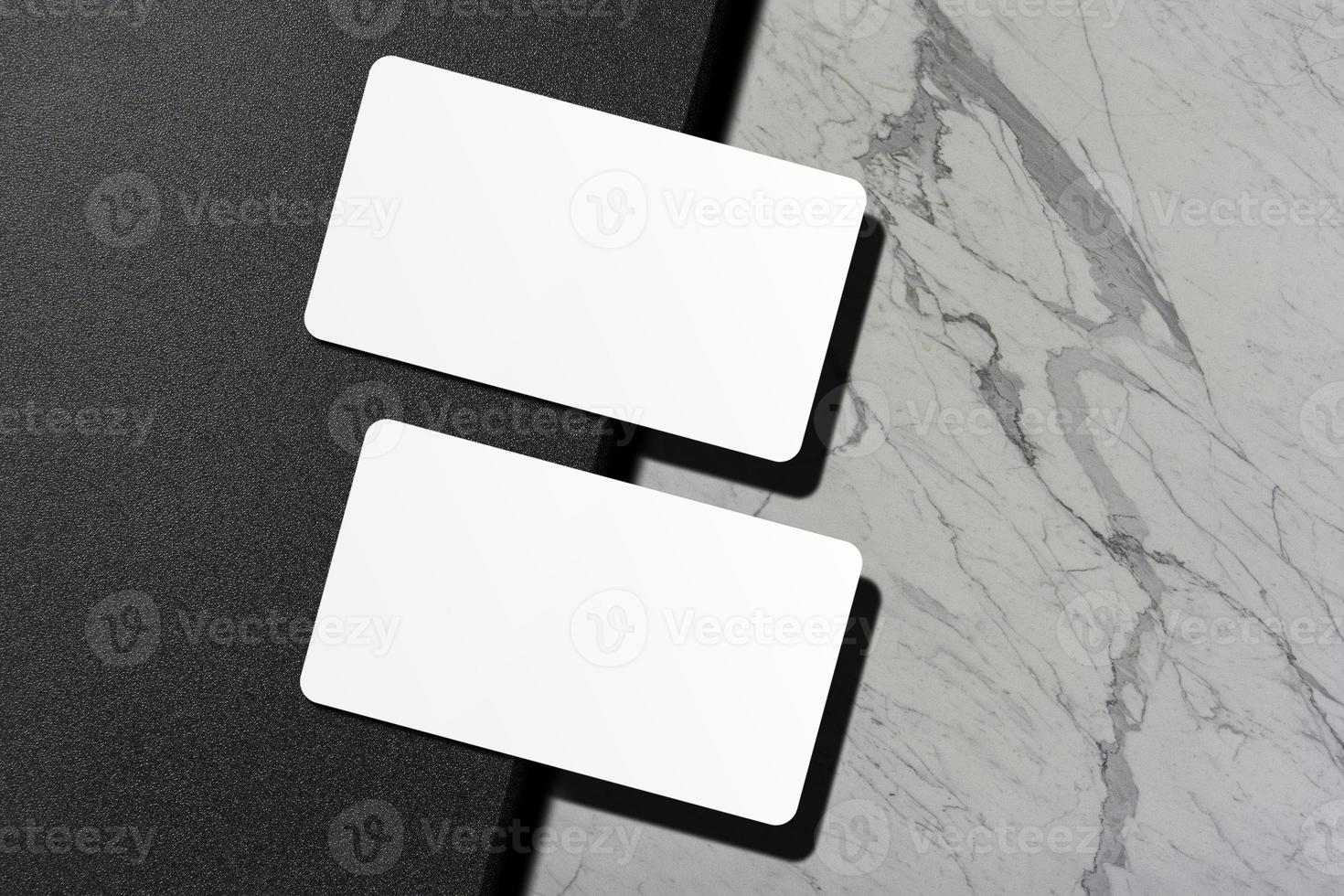 Realistic blank business card illustration for mockup. 3D Render. photo