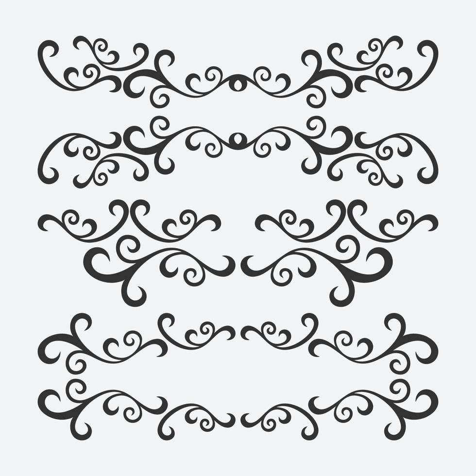 set of dividers floral ornament vector