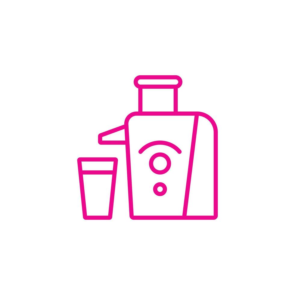 eps10 pink vector juicer abstract line icon isolated on white background. juice maker or squeezer outline symbol in a simple flat trendy modern style for your website design, logo, and mobile app