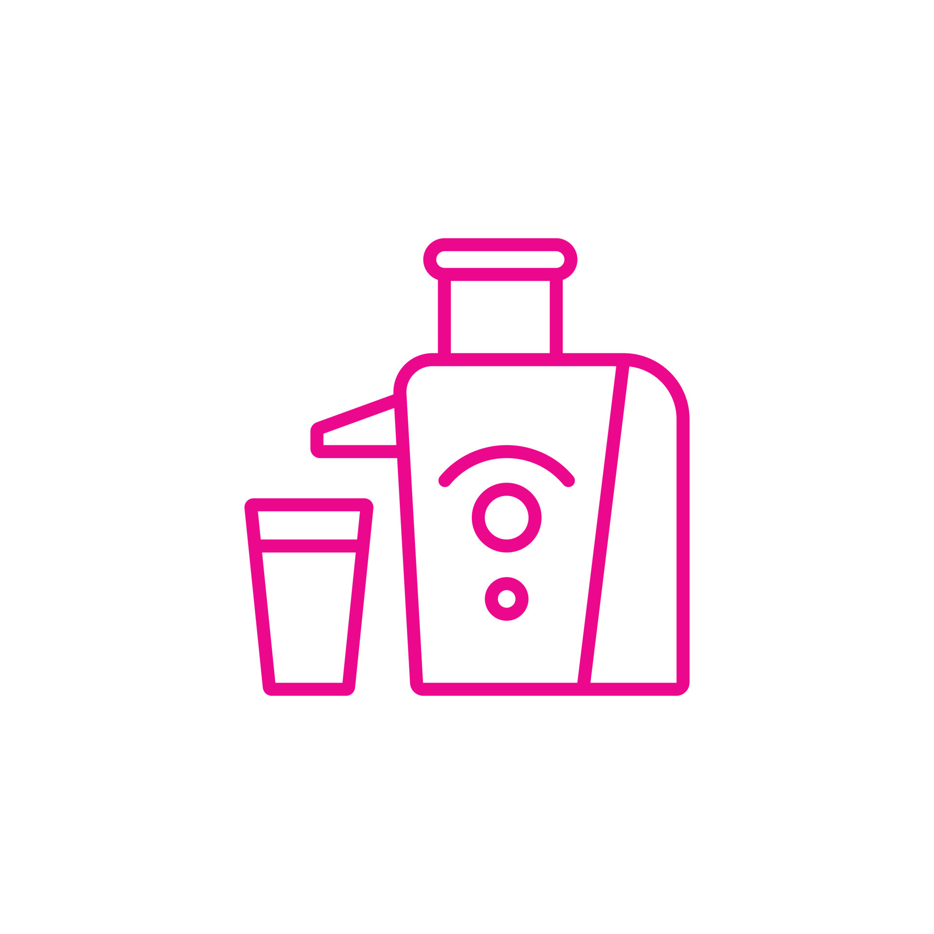 eps10 pink vector juicer abstract line icon isolated on white background.  juice maker or squeezer outline symbol in a simple flat trendy modern style  for your website design, logo, and mobile app