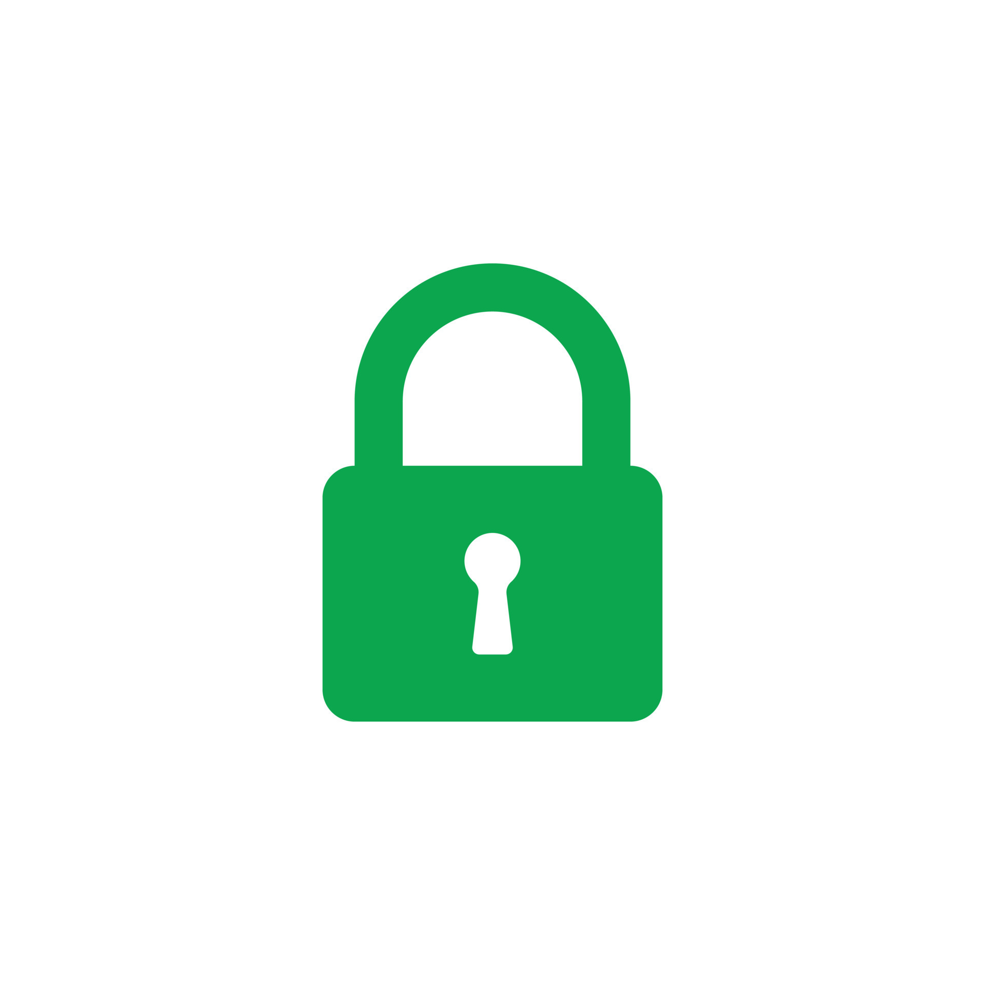 eps10 green vector security padlock solid art icon isolated on white