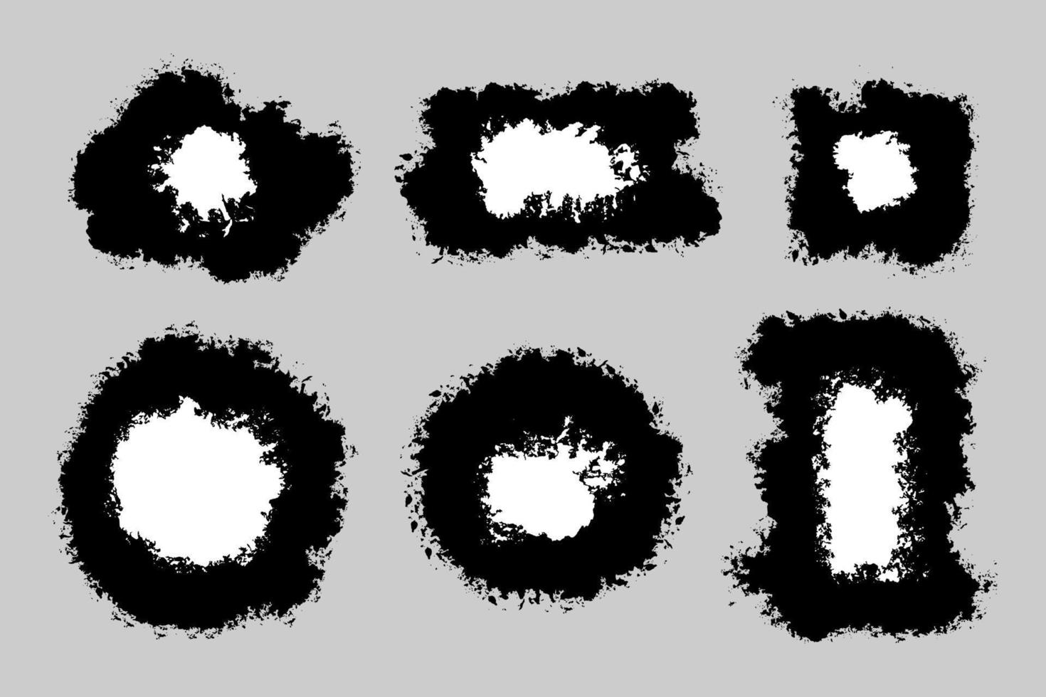 Black Distress Brushes. Grunge Texture. Splash Banner. vector illustration.