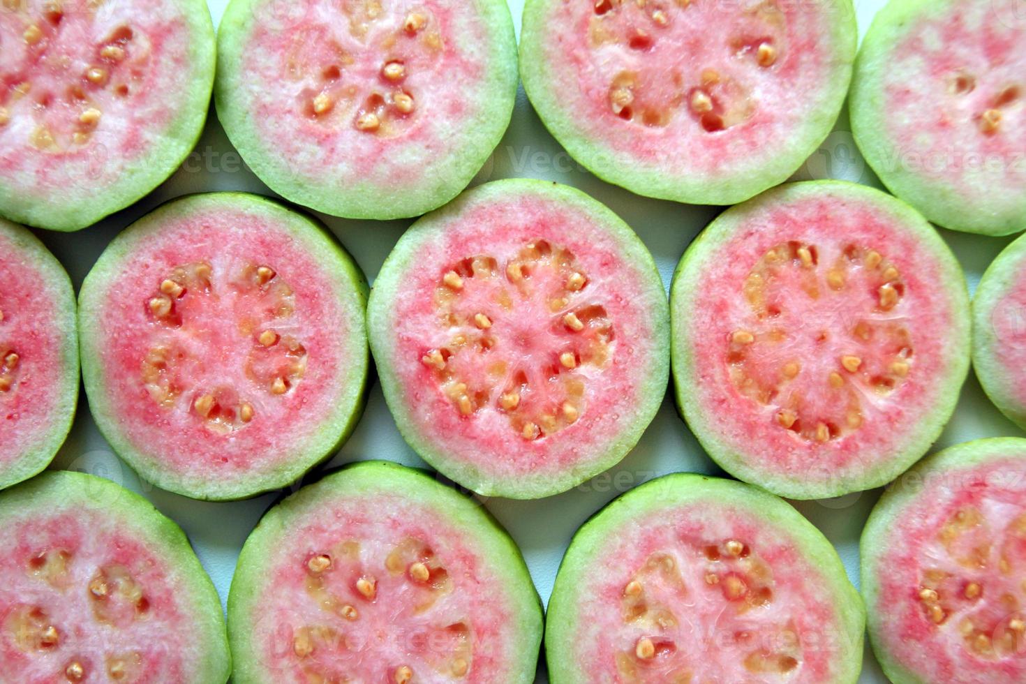Ripe and fresh guava close up for background. photo