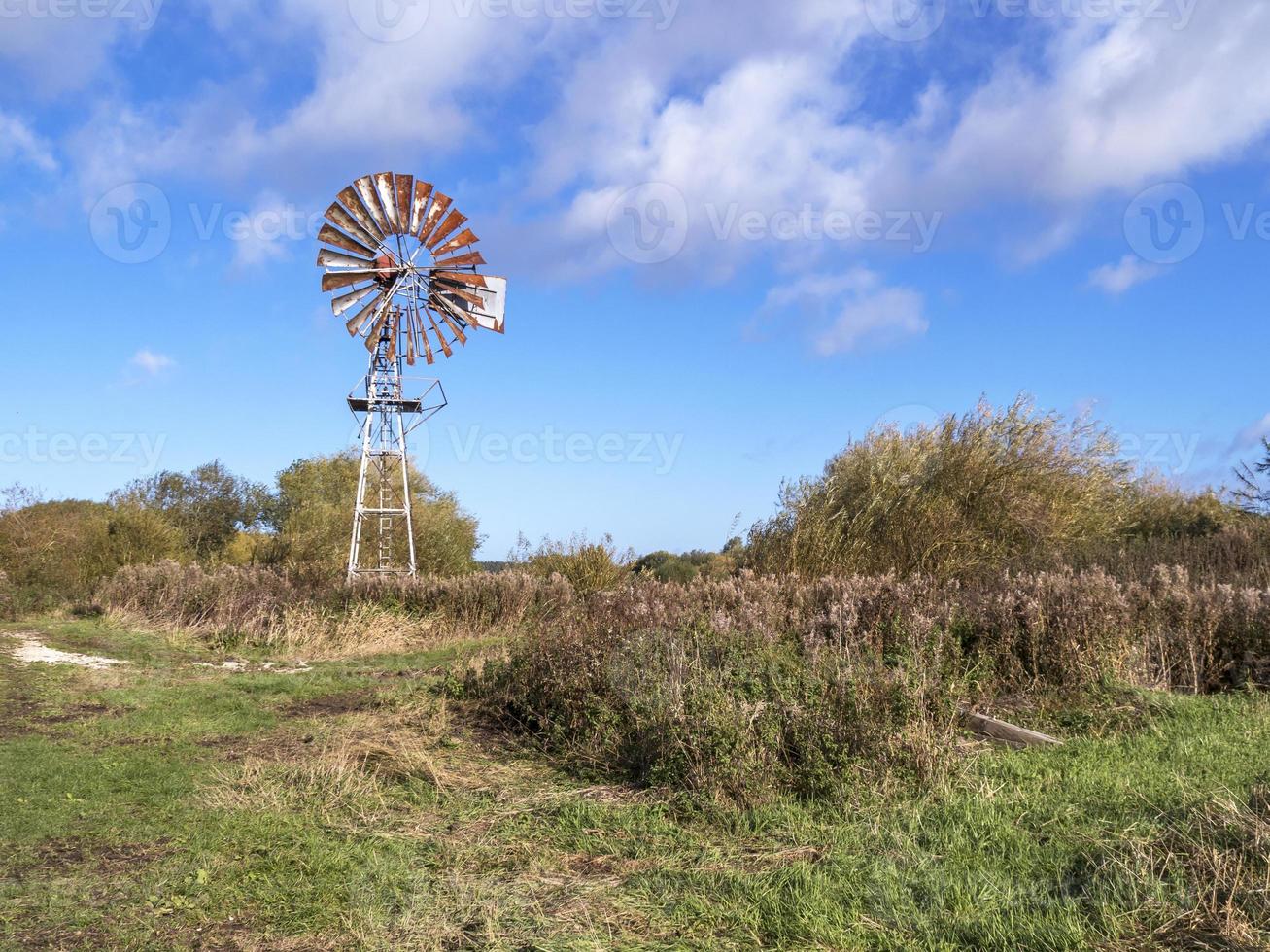 Old wind pump at Wheldrake Ings, North Yorkshire, England photo