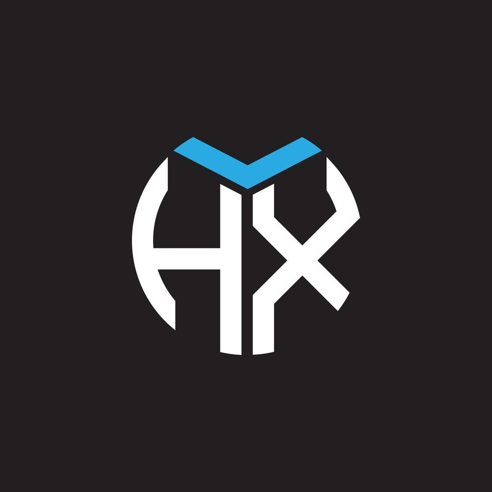 HX letter logo design on black background. HX creative initials letter logo concept. HX letter design. vector