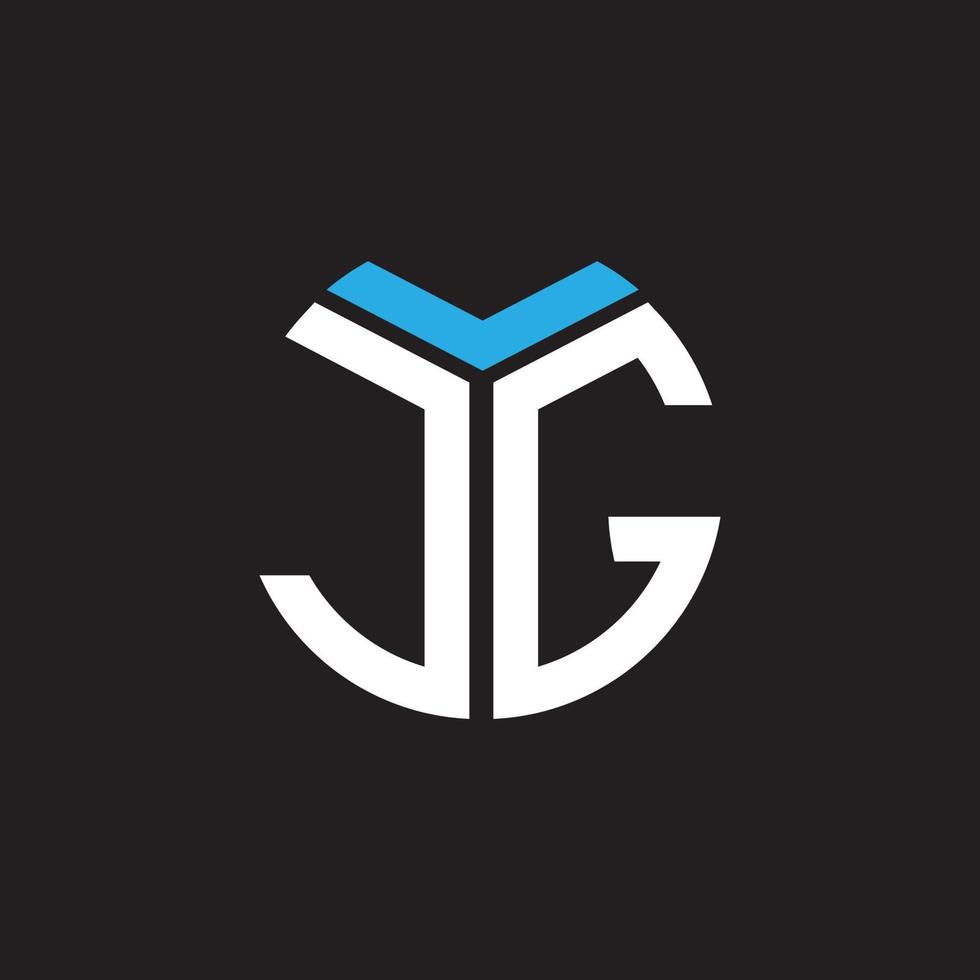 JG letter logo design on black background. JG creative initials letter logo concept. JG letter design. vector