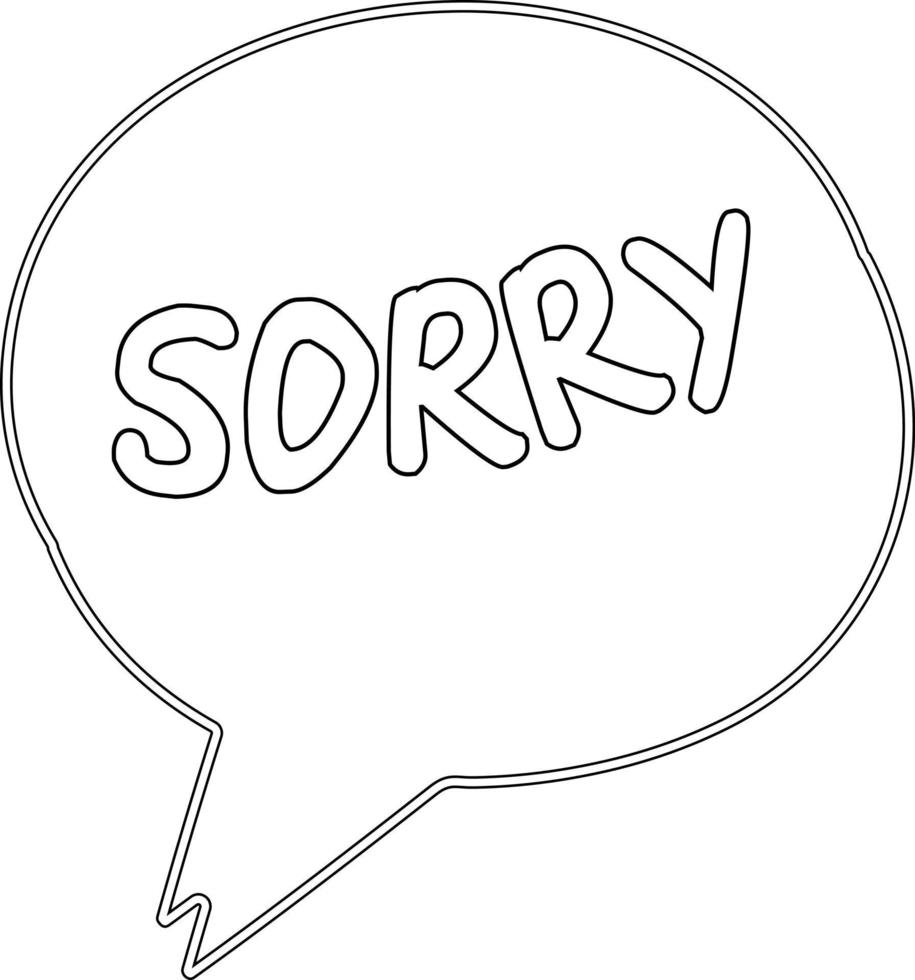Speech cloud with word sorry. vector