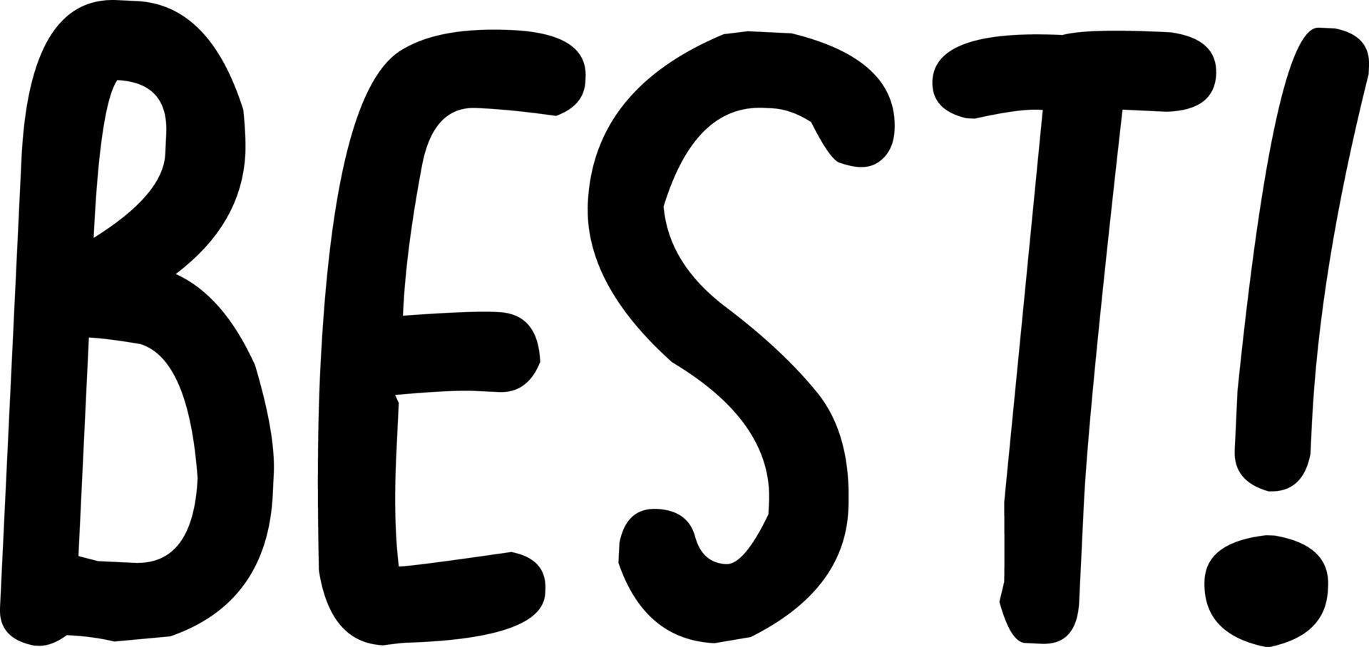 Word written lettering best. vector