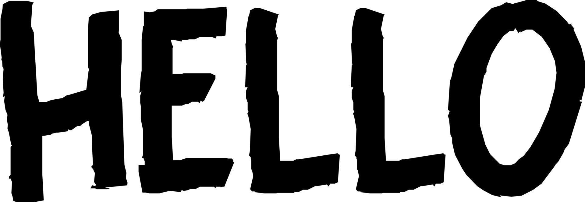 Word written lettering hello. vector