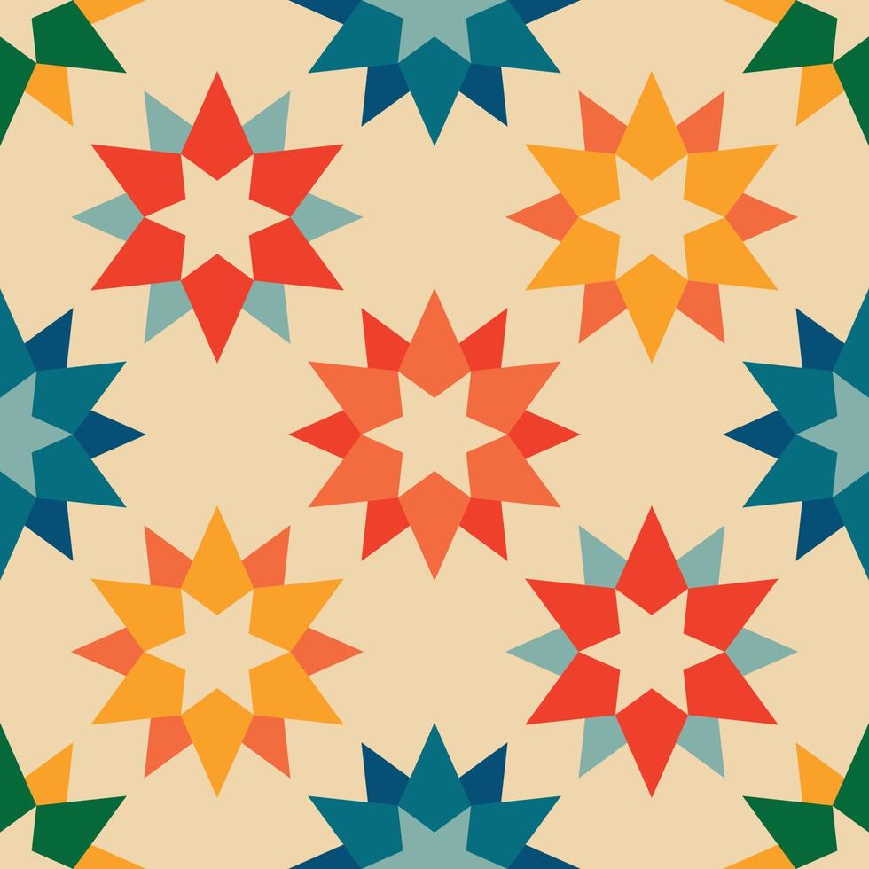 Christmas stars seamless pattern. Vintage retro pattern with stars. Vector illustration