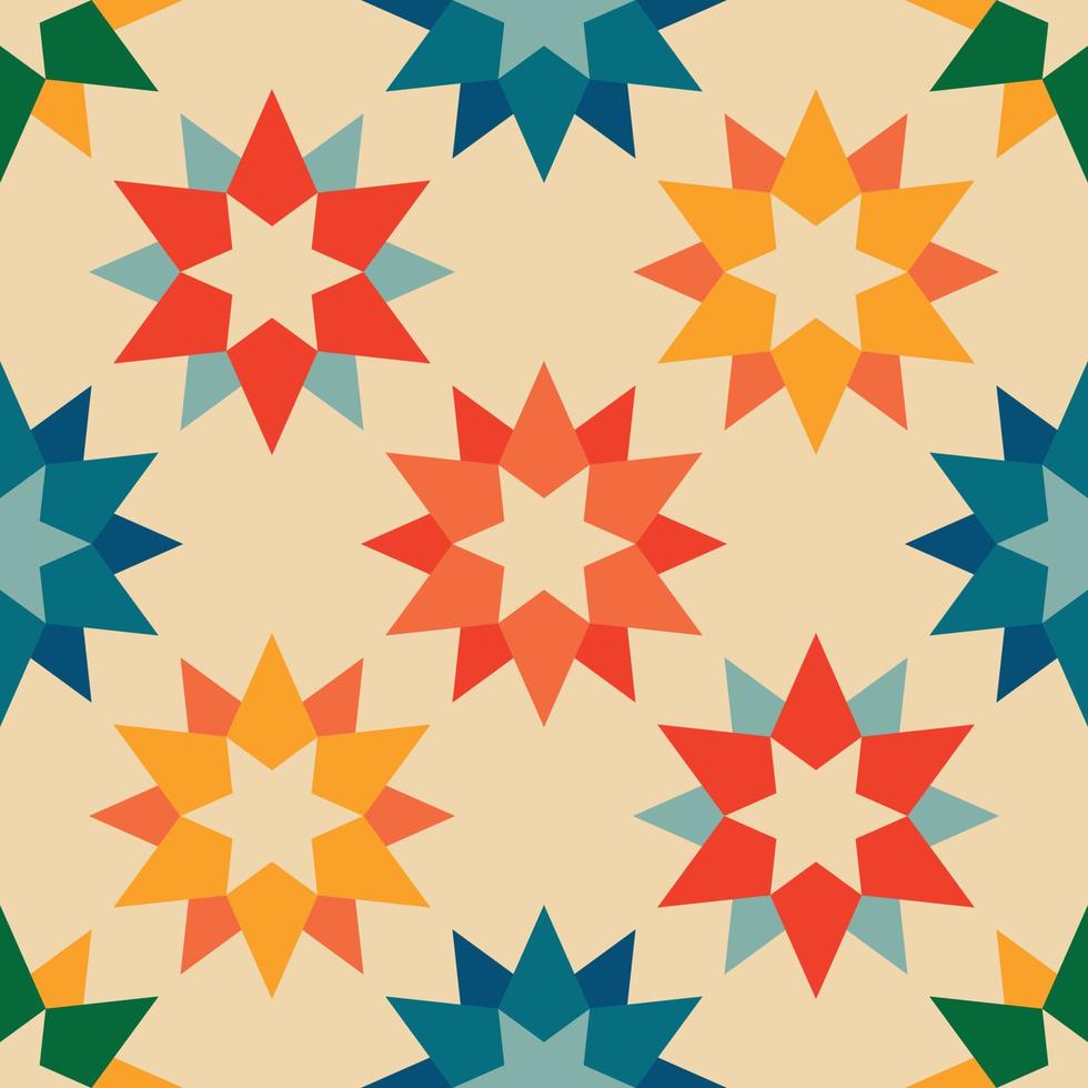 Christmas stars seamless pattern. Vintage retro pattern with stars. Vector illustration