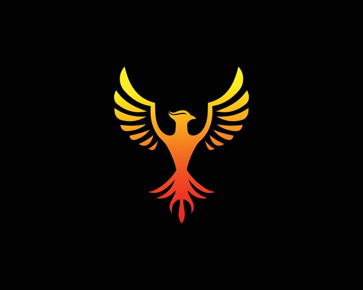 concepto de logotipo de plantilla vectorial de diseño de logotipo abstracto de ave de fuego fénix volador y águila paloma. vector