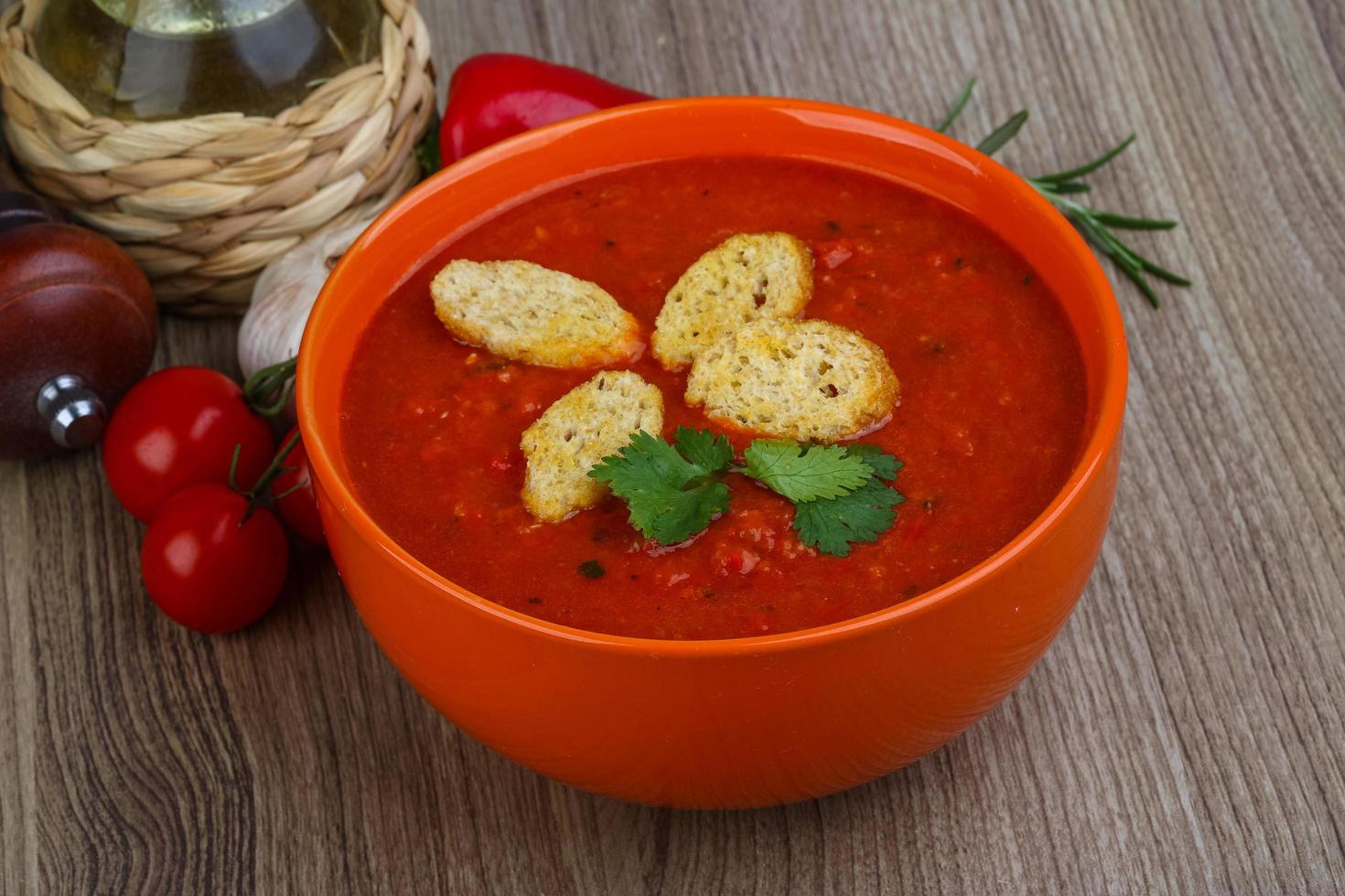 Gazpacho on wood photo