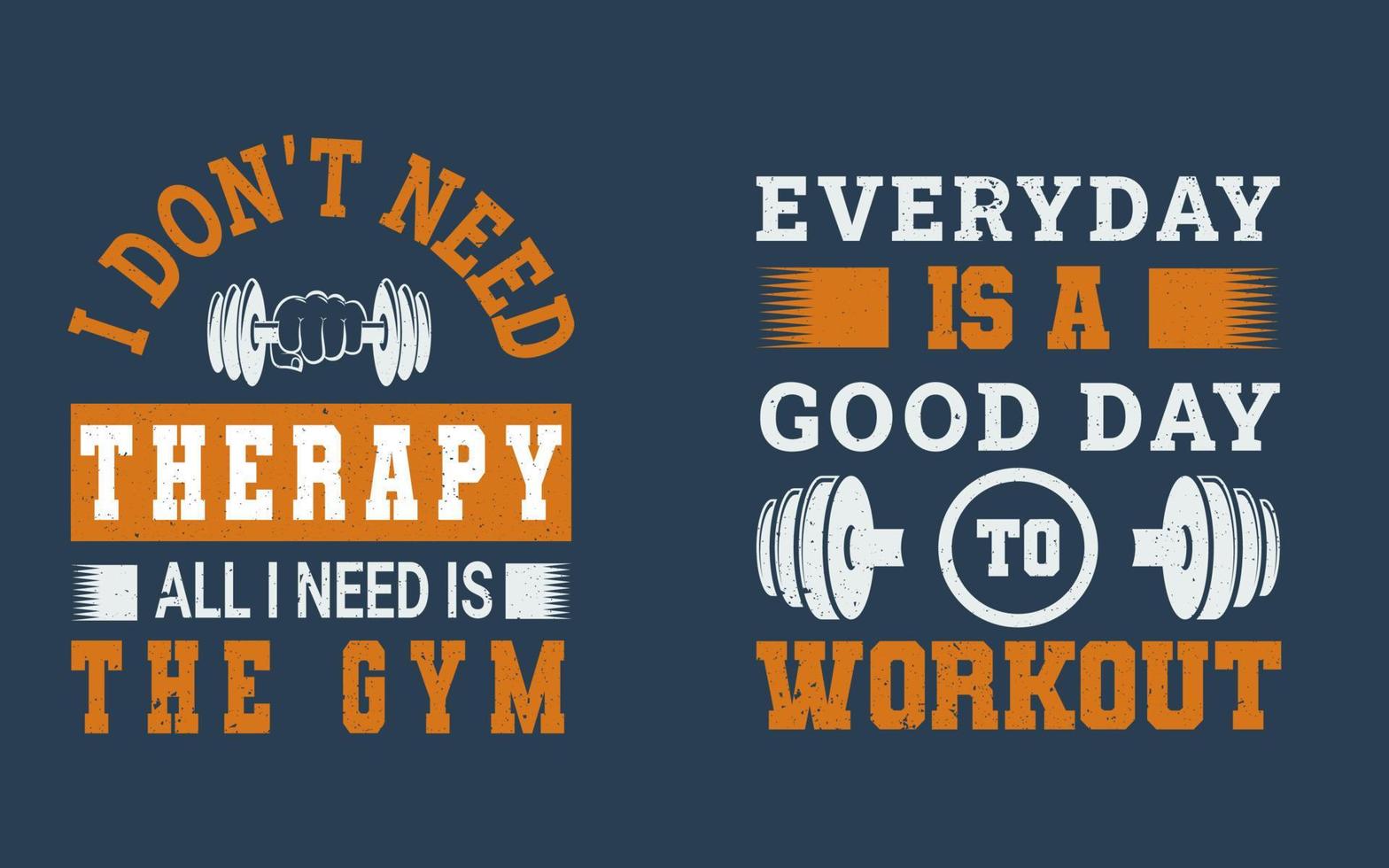 Gym Or Fitness T-Shirt Design Set. Gym T-Shirt Print, Vector Illustration