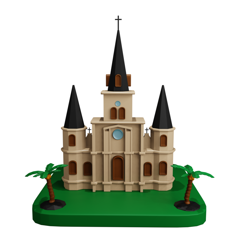 icône de la nouvelle orléans rendu 3d png