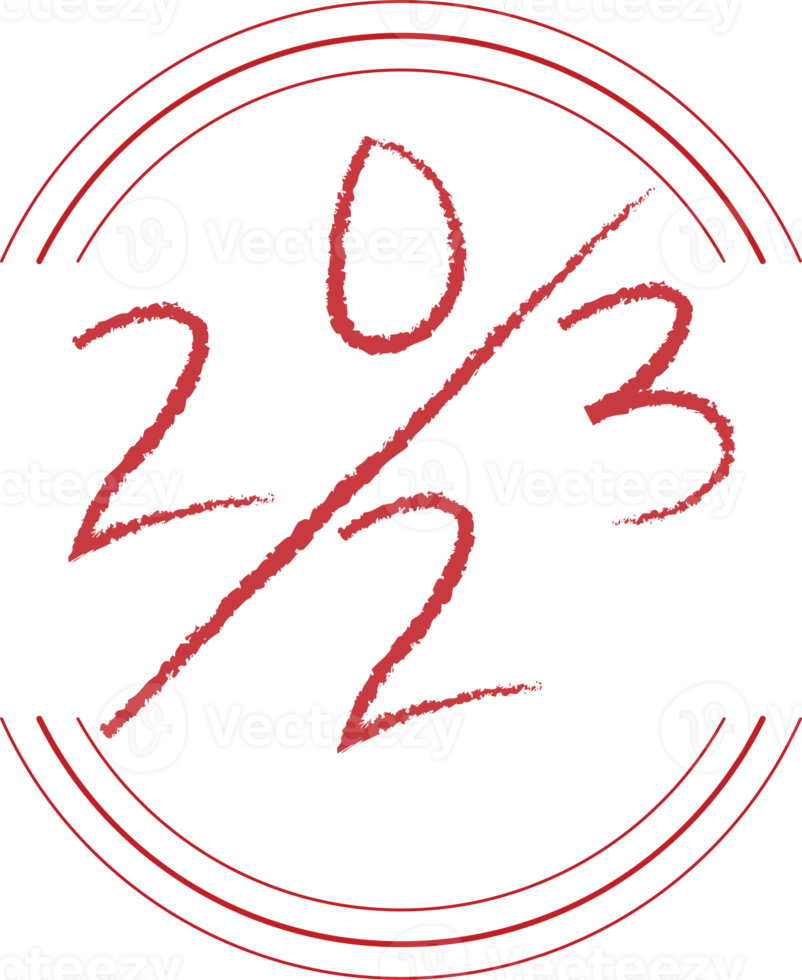 2023 Happy New Year Numeric. Grunge Brushstroke Text with Arch png