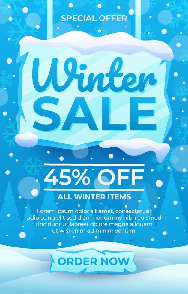 Winter Sale Template Poster vector