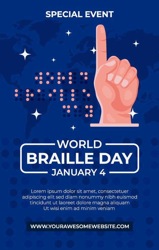 World Braille Day Poster Template vector