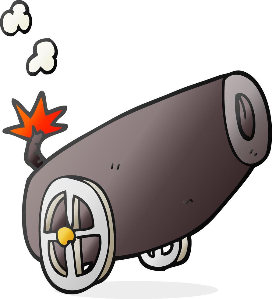 doodle character cartoon cannon vector