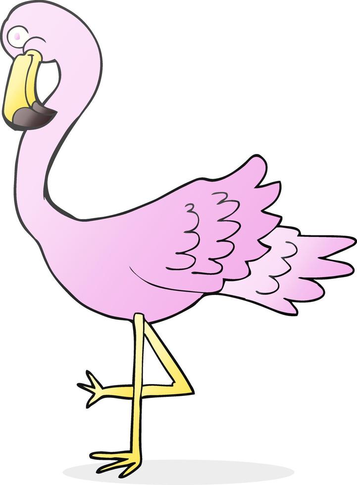 doodle character cartoon flamingo vector